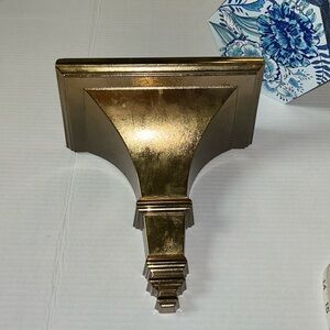 Vintage 1996 Home Interior MCM Wall Shelf Gold  Hollywood Regency Made in USA